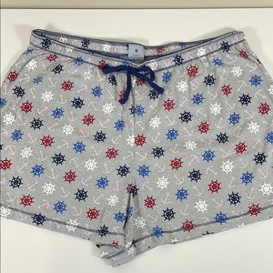 JANE &‎ BLEECKER Women’s Nautical Print Pajama Shorts Elastic Summer Cottage XL